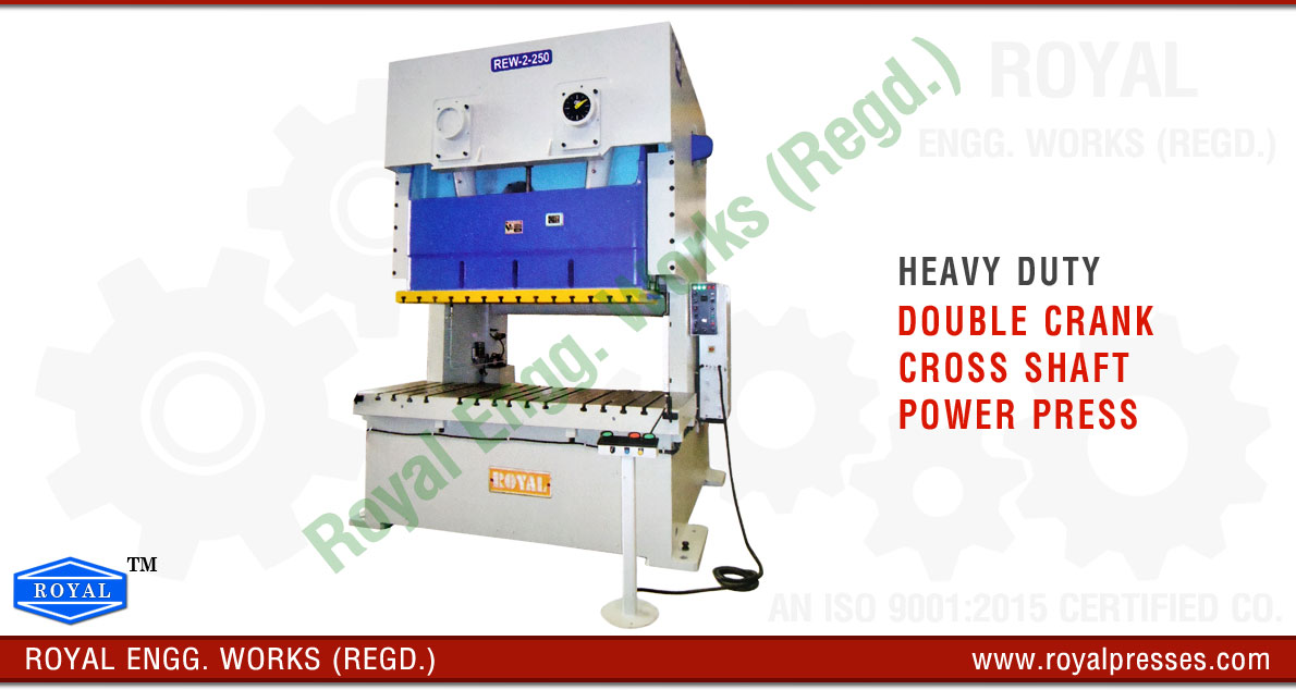 Double Crank Cross Shaft Power Press manufacturers exporters suppliers in india punjab ludhiana